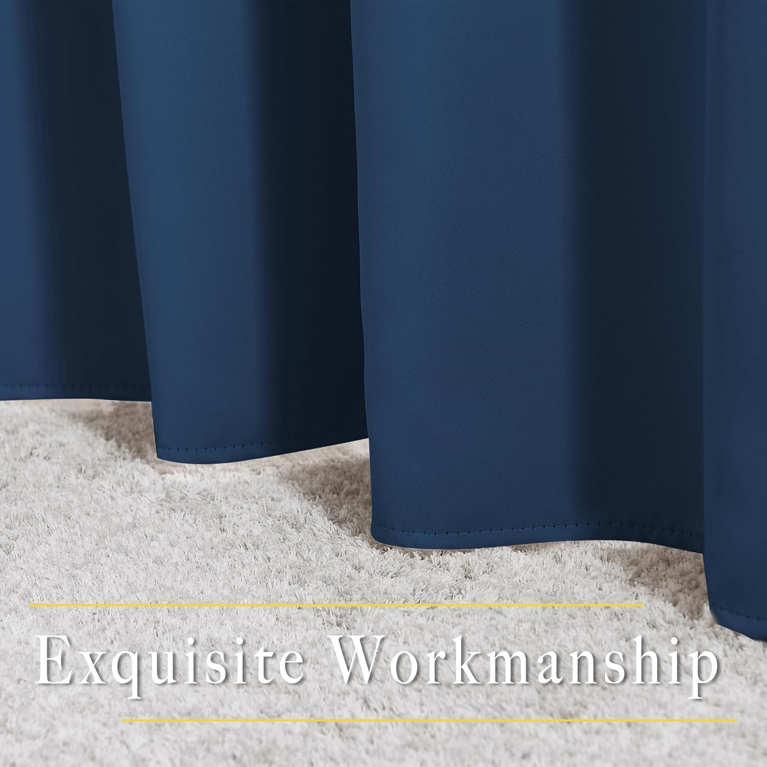 Detalle de NICETOWN Moroccan Blue Room Darkening Curtains — 84-Inch, 2 Panels, Thermal Insulated Blackout with Grommets