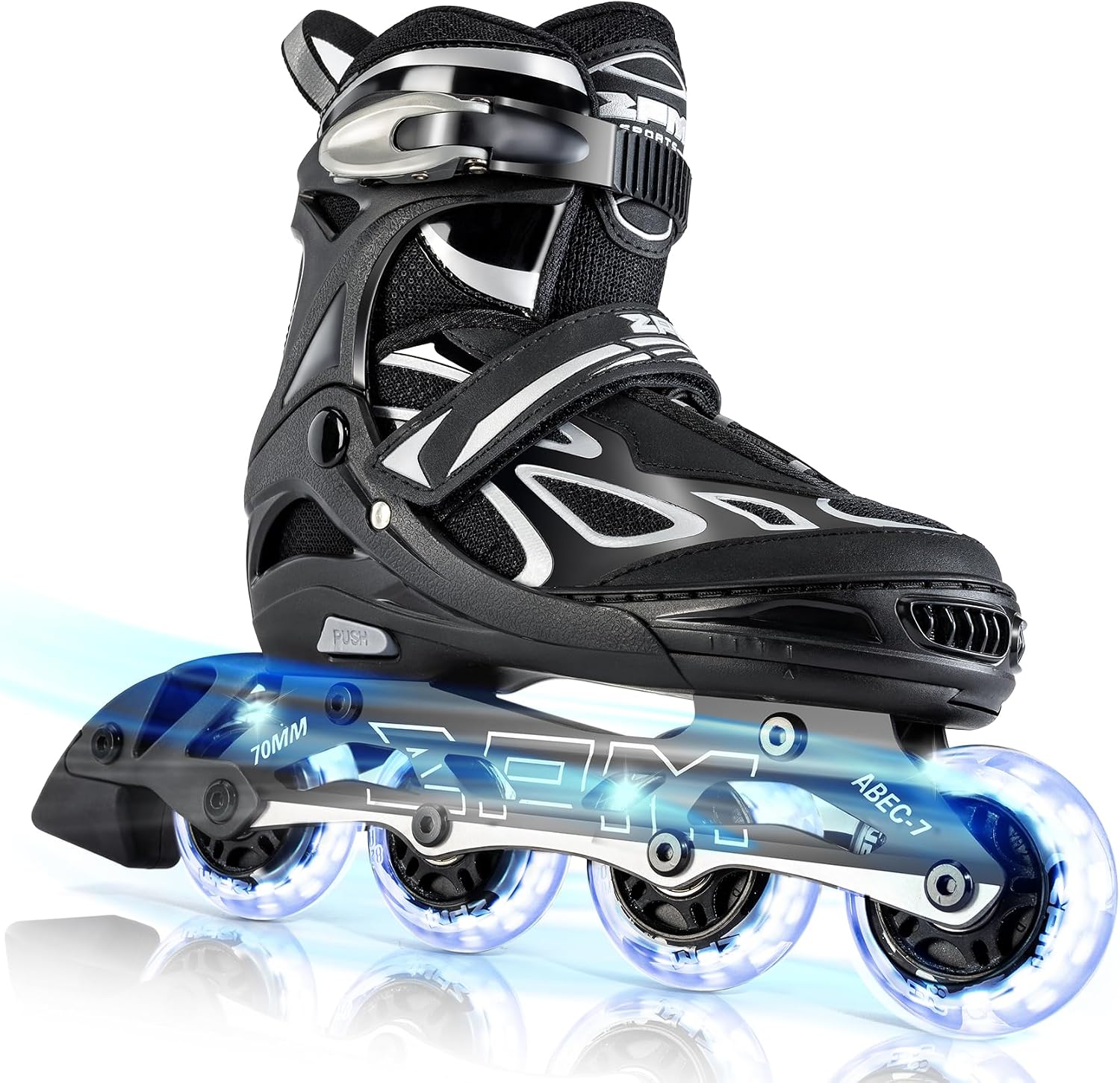 Detalle de 2PM SPORTS 2PM-6006 Adjustable Inline Skates with Light-Up Wheels
