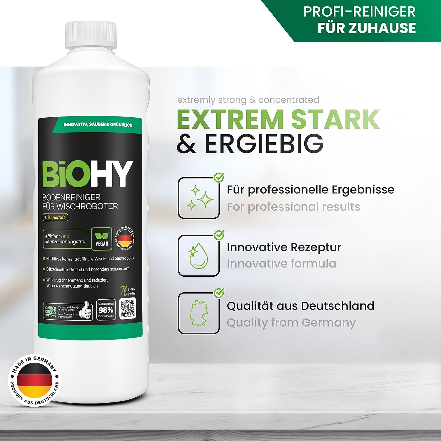 Detalle 2 de BiOHY Bodenreiniger 1 l Konzentrat für Wischroboter