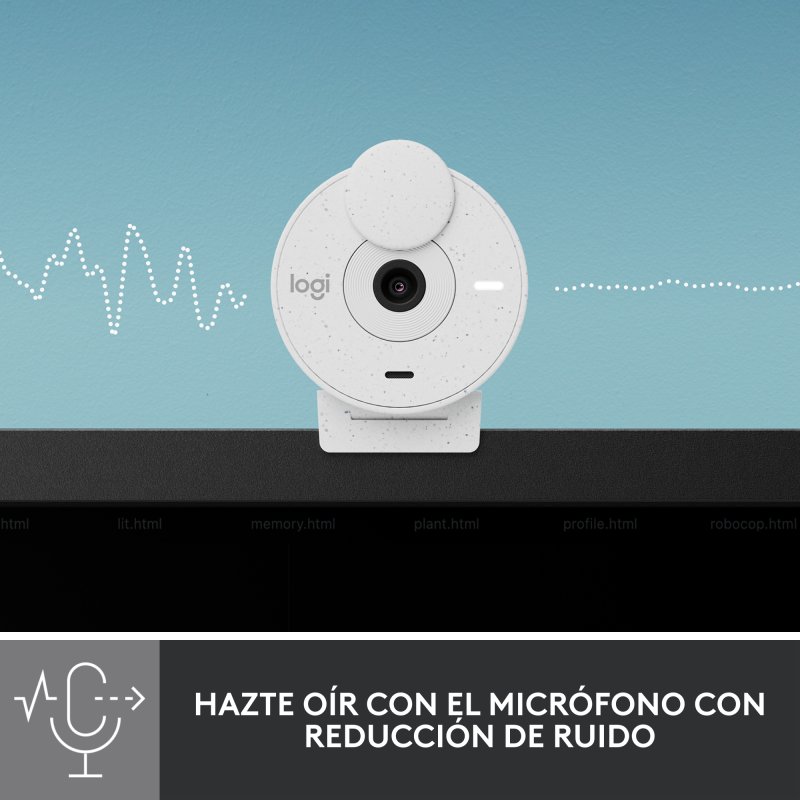 Detalle de Logitech Brio 300 Webcam FullHD Blanco crudo
