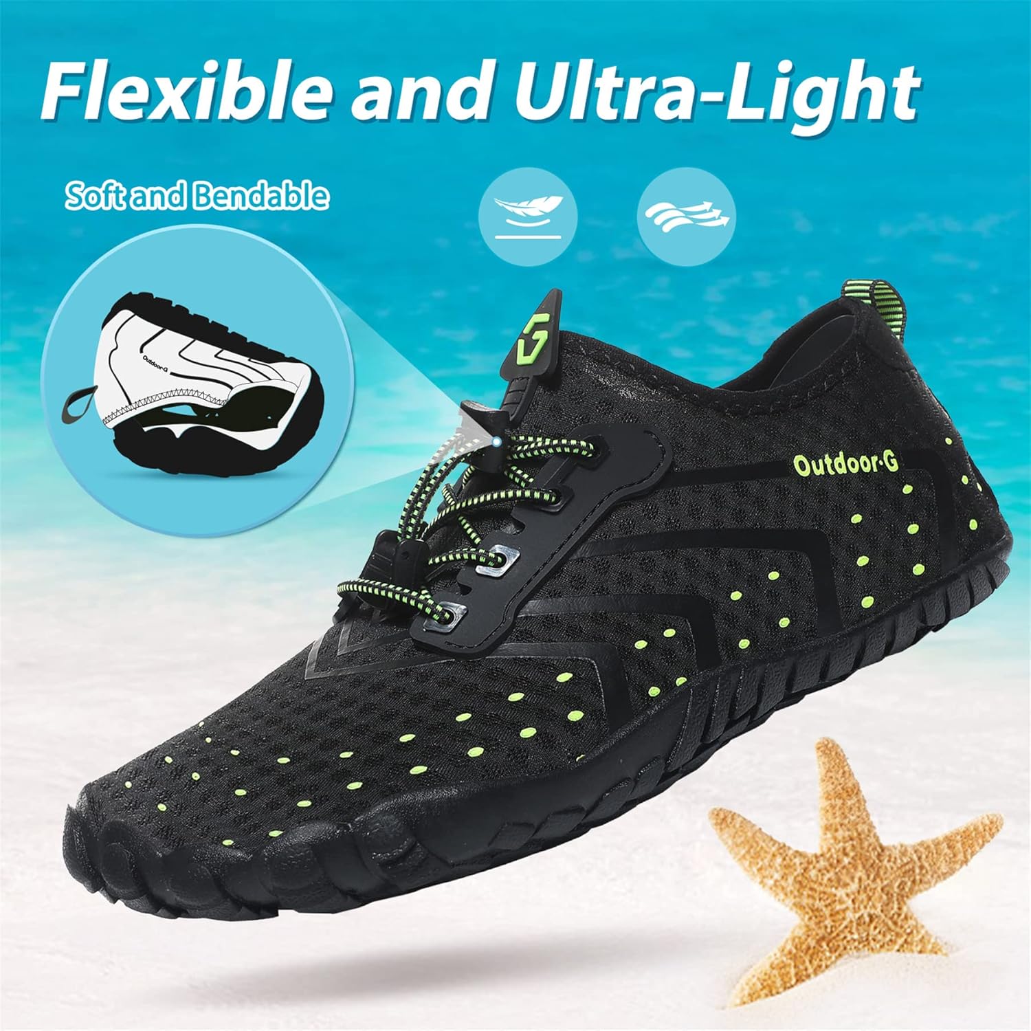 Detalle 2 de Scarpe da Acqua Unisex: Scarpe da Mare leggere, con drenaggio doppio e asciugatura rapida