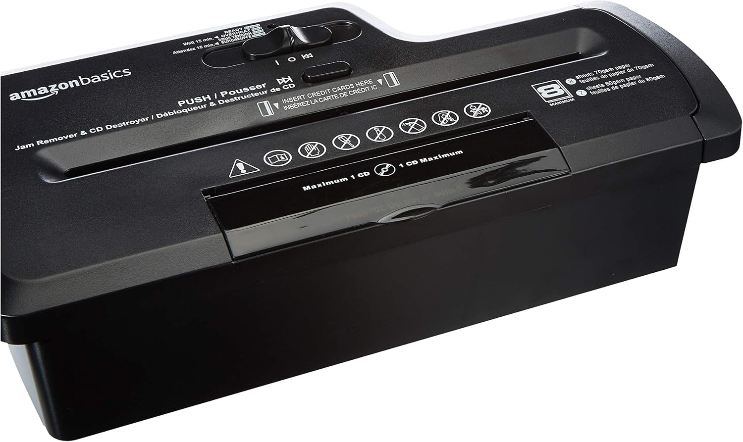Thumbnail 6 de Amazon Basics 7-8 Sheet Strip Cut Shredder with Bin (Black) – compact yet capable for home and small office