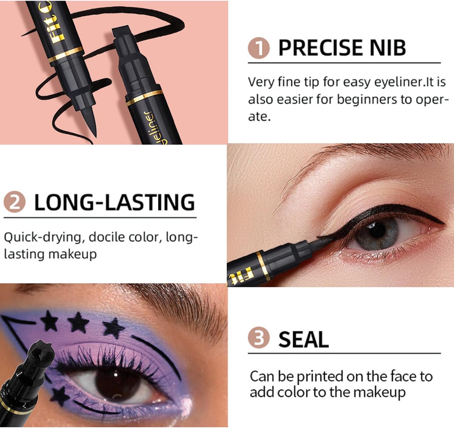 Thumbnail 1 de Sitovely Set da 6 matite per eyeliner liquido a doppia punta con stencil a forma di ali