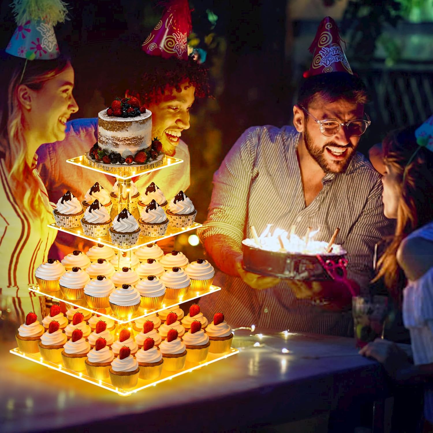 Thumbnail 1 de YestBuy 4-Tier Cupcake Stand Acrylic Tower