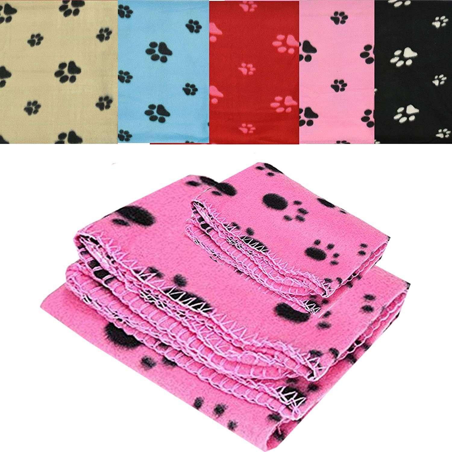 Thumbnail 1 de Pet Puppy Cat Kitten Soft Fleece Pet Blanket (Pack of 3) 70cm x 73cm, Pink