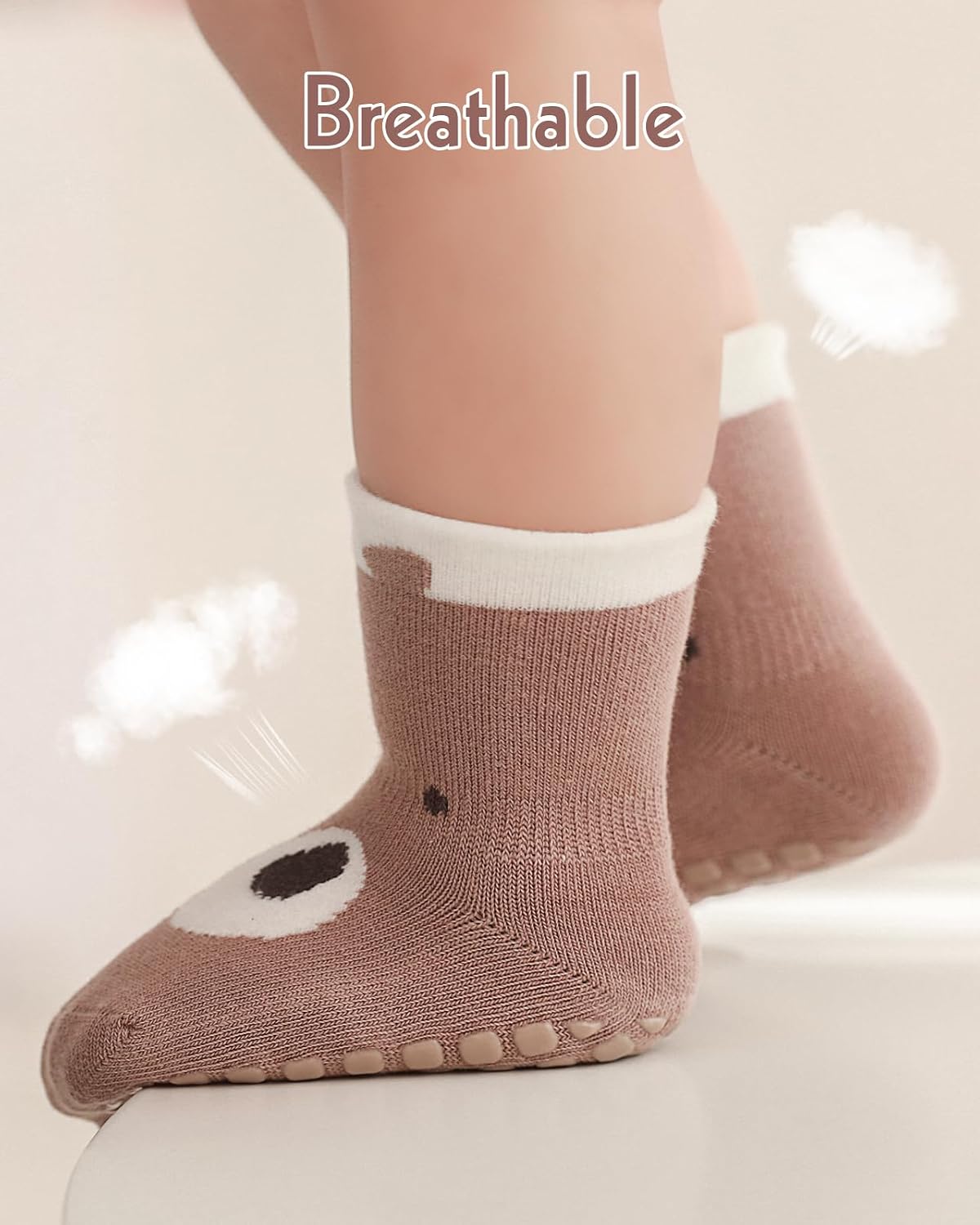 Thumbnail 3 de Kyopp Baby-Kindersocken im 5/10er Set mit ABS-Noppen – rutschfeste Crew Socken mit Tiermotiven