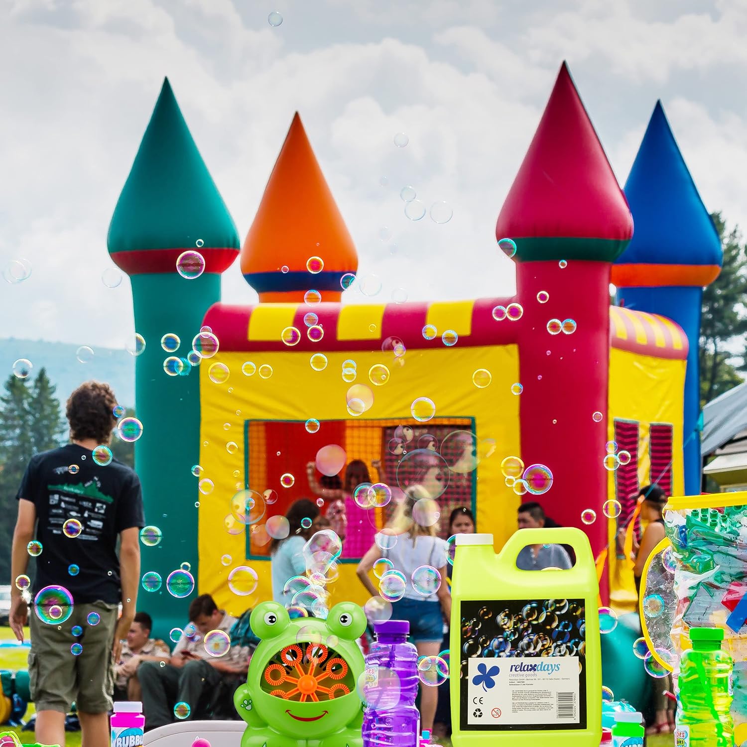 Thumbnail 4 de Relaxdays Bidon solution à bulles 2 L pour fête 🎈