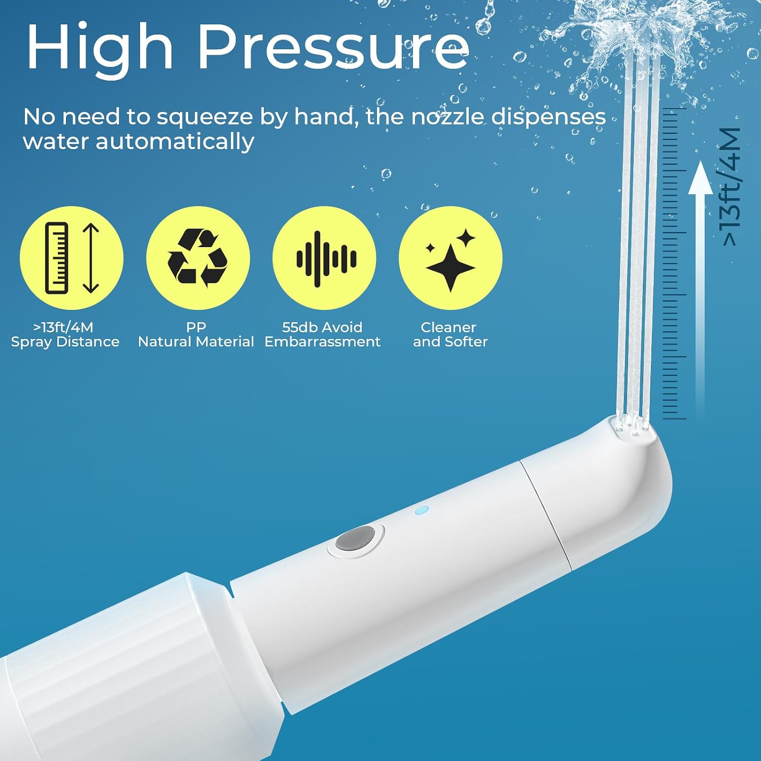 Detalle de Portable Travel Bidet with USB-C Rechargeable Sprayer (350 mL)