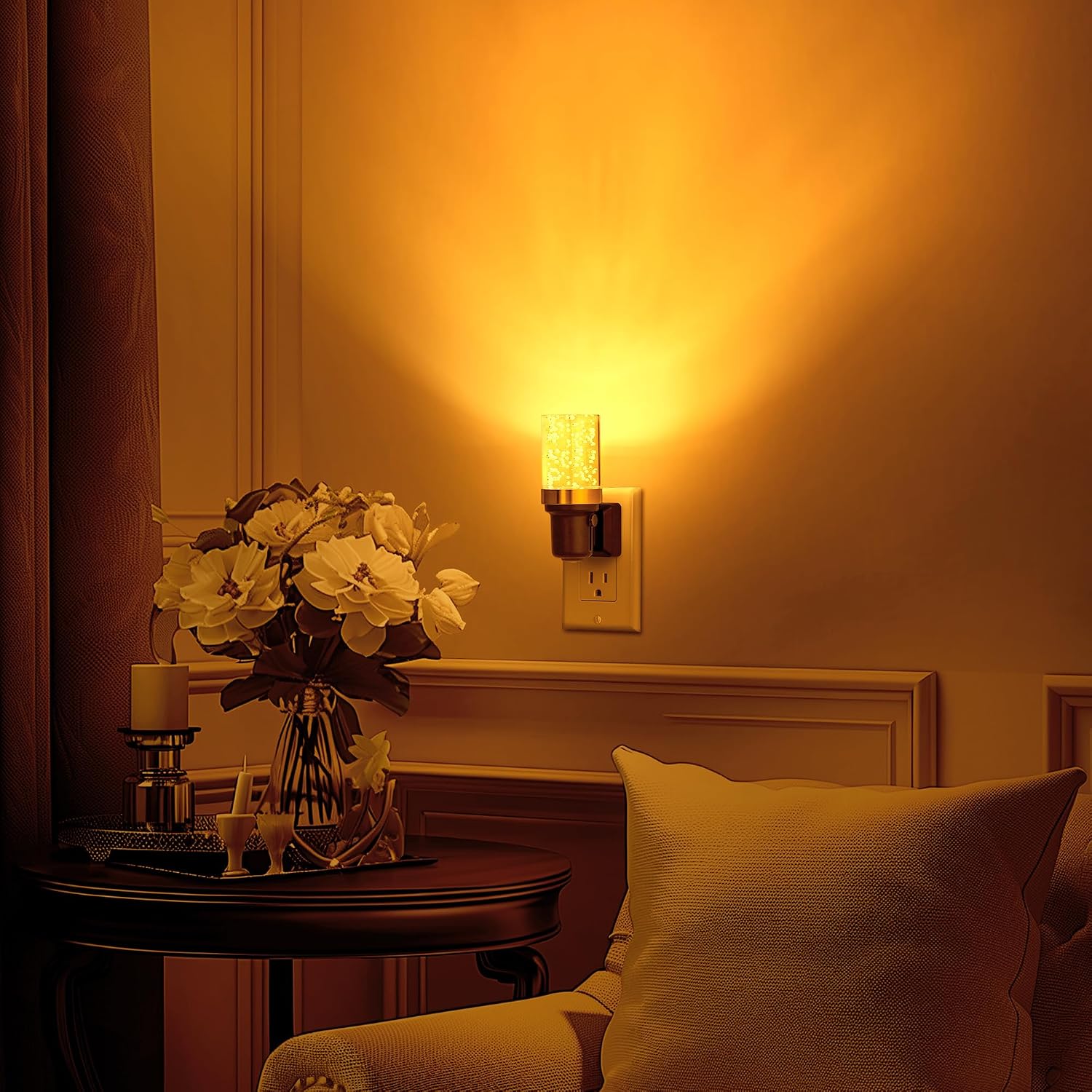 Detalle 2 de DORESshop WL220 LED Plug-In Night Light, Dimmable Amber Design
