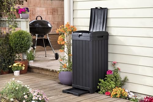 Detalle de Keter Baltimore 🗑️ Cubo de basura exterior de 38 gal