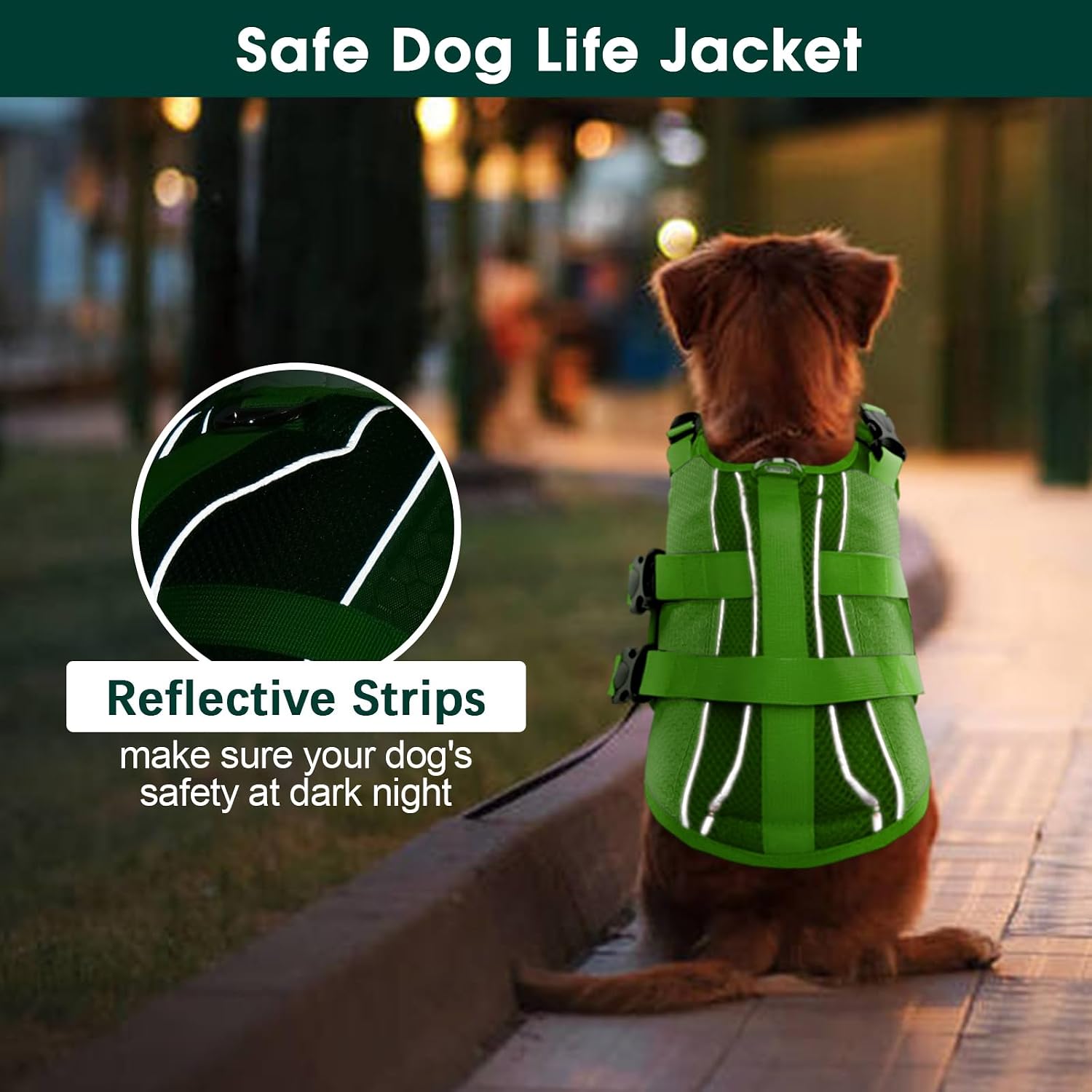 Detalle de Kuoser Dog Life Jacket High Flotation with Reflective Safety Vest for Swimming and Boating