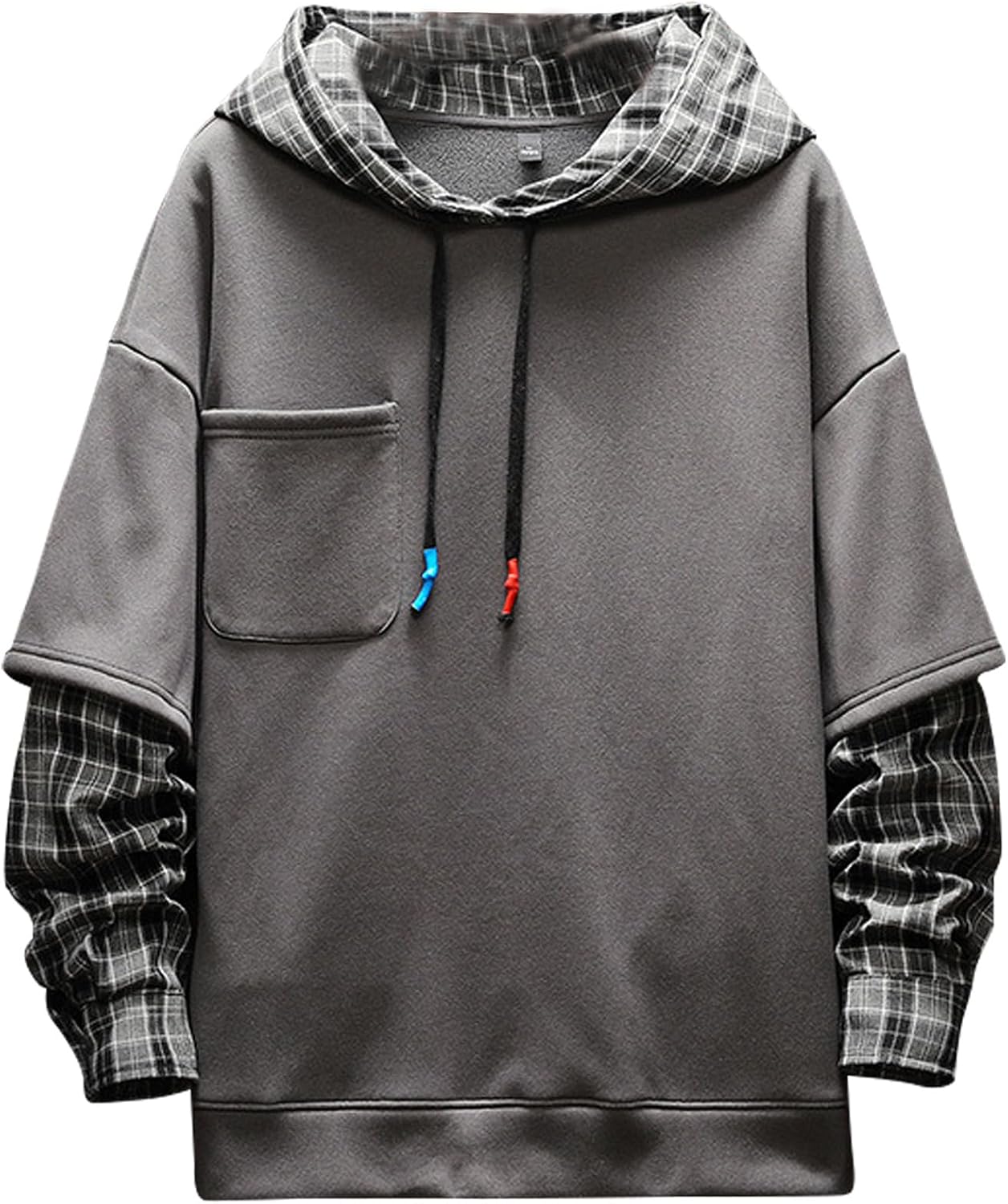 Detalle 2 de Moshtashio Kapuzenpullover für Herren Patchwork Hoodie mit Kapuze