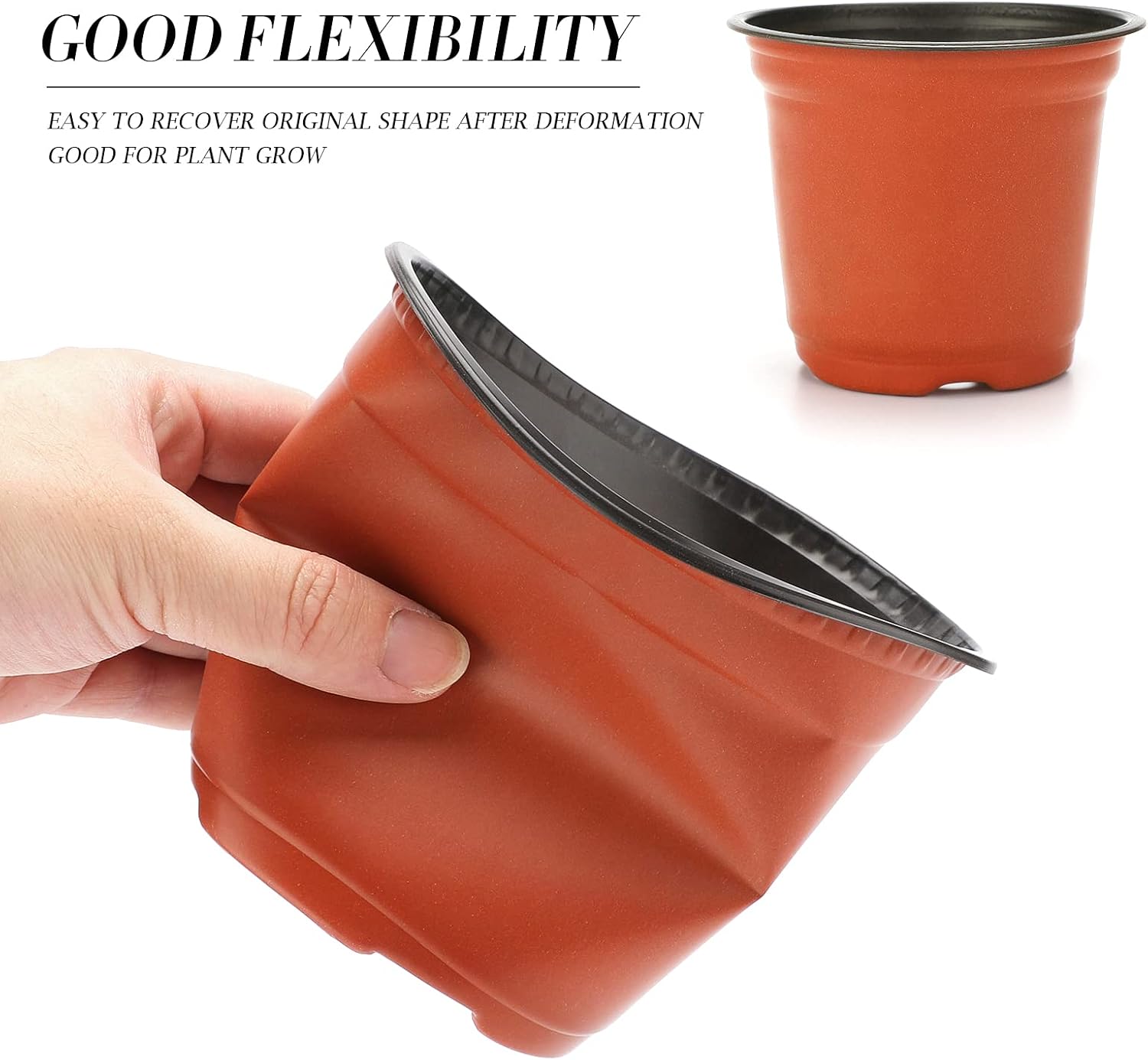 Detalle de KINGLAKE plastic plant pots 15 cm, 50 pack