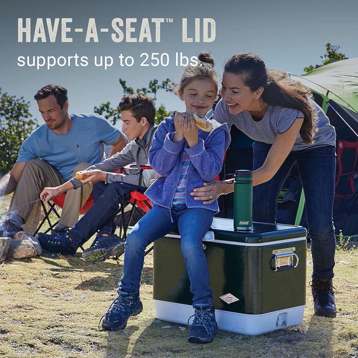 Thumbnail 4 de Coleman Vintage 54qt Steel Belted Cooler with Drain & Have-A-Seat Lid (85-Can Capacity)