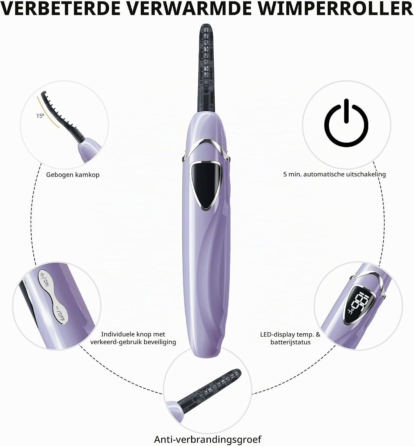 Thumbnail 4 de EYECURL S600 verwarmde wimperkrultang met temperatuurregeling en led-display