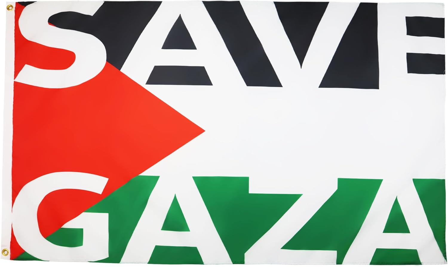 Detalle de AZ FLAG Bandiera Palestina Save Gaza 3x5 ft (150x90 cm) in poliestere 100D con occhielli in ottone