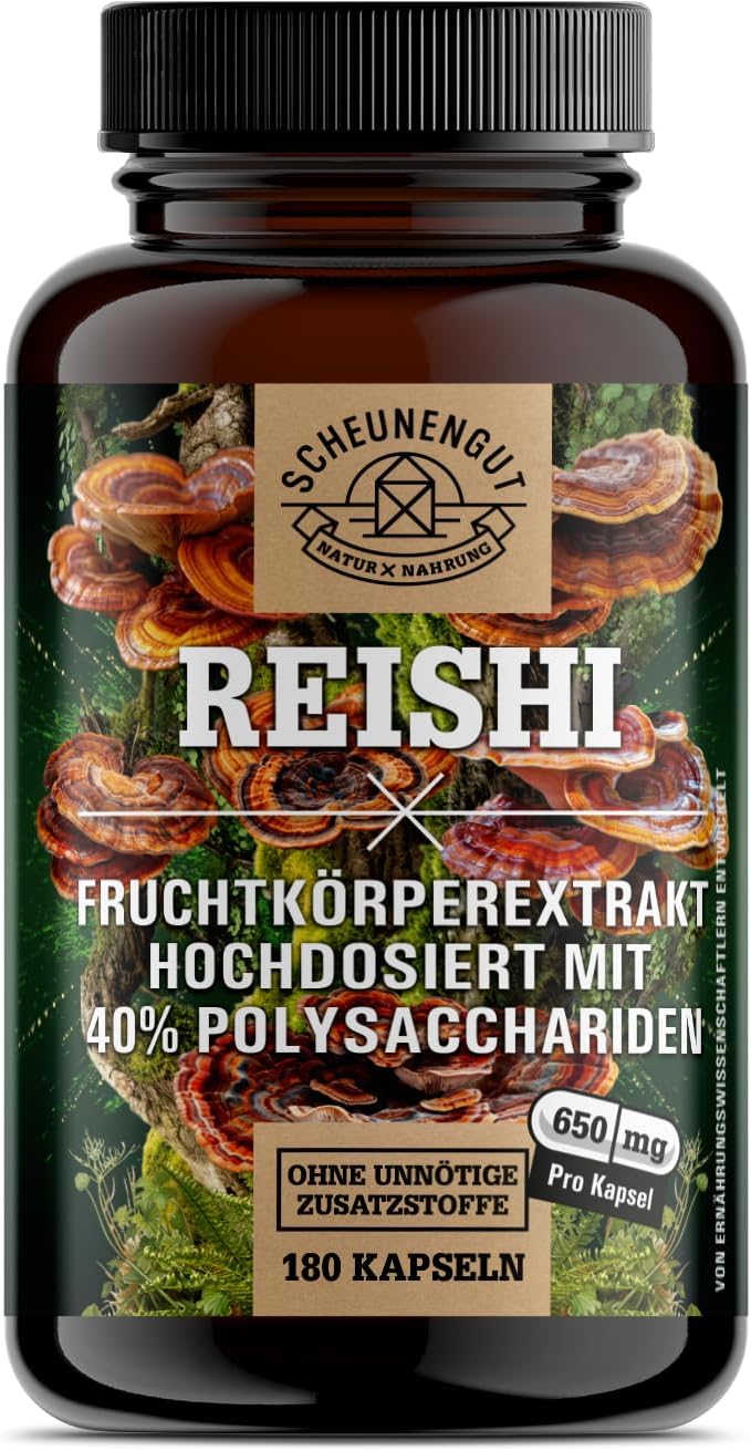 Detalle de Reishi 1950mg Kapseln 20:1 Extrakt 🍄