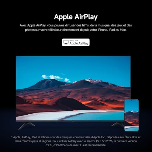 Thumbnail 12 de XIAOMI TV F 50 : TV 4K UHD avec Fire TV OS8, Alexa intégrée et AirPlay pour Apple