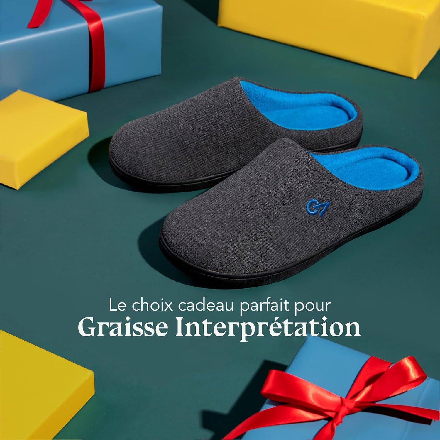 Thumbnail 3 de VeraCosy Hommes Chaussons mémoire de forme