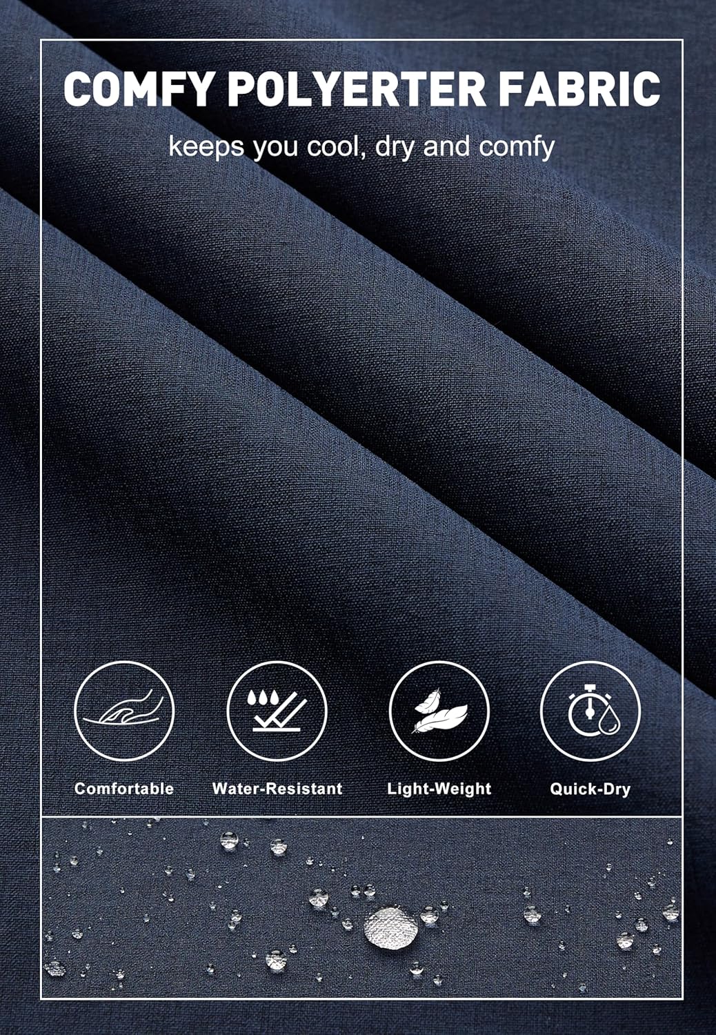 Thumbnail 3 de Men's Lightweight Stretch Golf Pants (30"/32"/34") – Quick-Dry Moisture Wicking Office & Travel Slacks