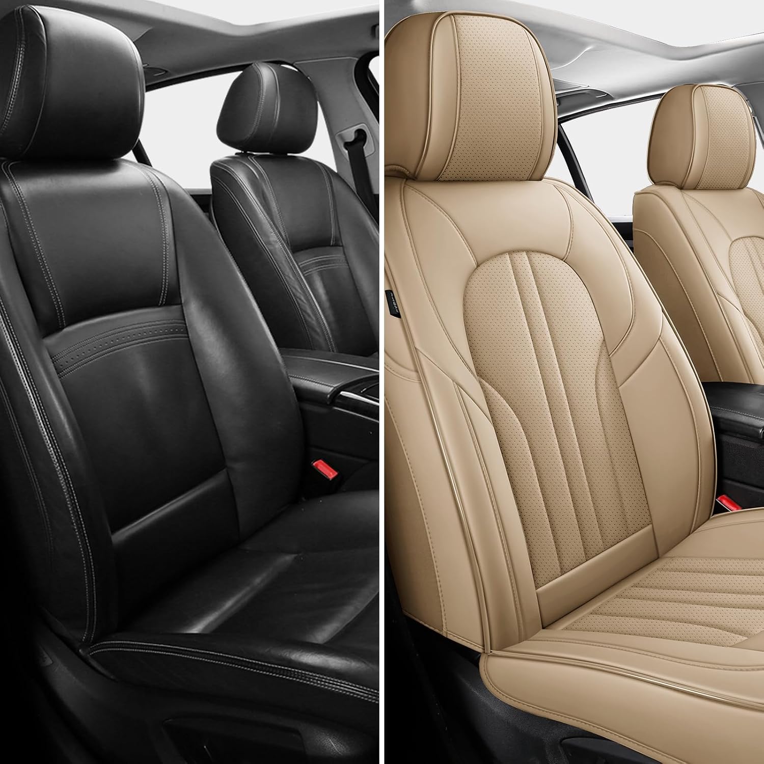 Thumbnail 2 de MINGBRON Car Seat Covers: Front Waterproof Protector in Beige (Fits Most Cars)