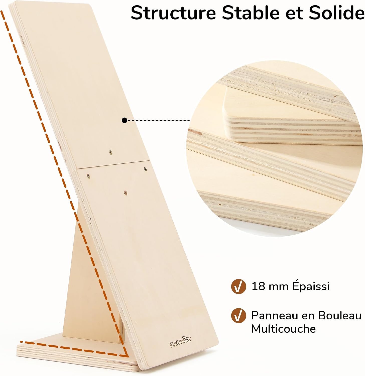 Detalle de FUKUMARU Griffoir pour chat 60 cm en sisal naturel avec rampe et tapis interchangeable (cadre en bois robuste forme de L)