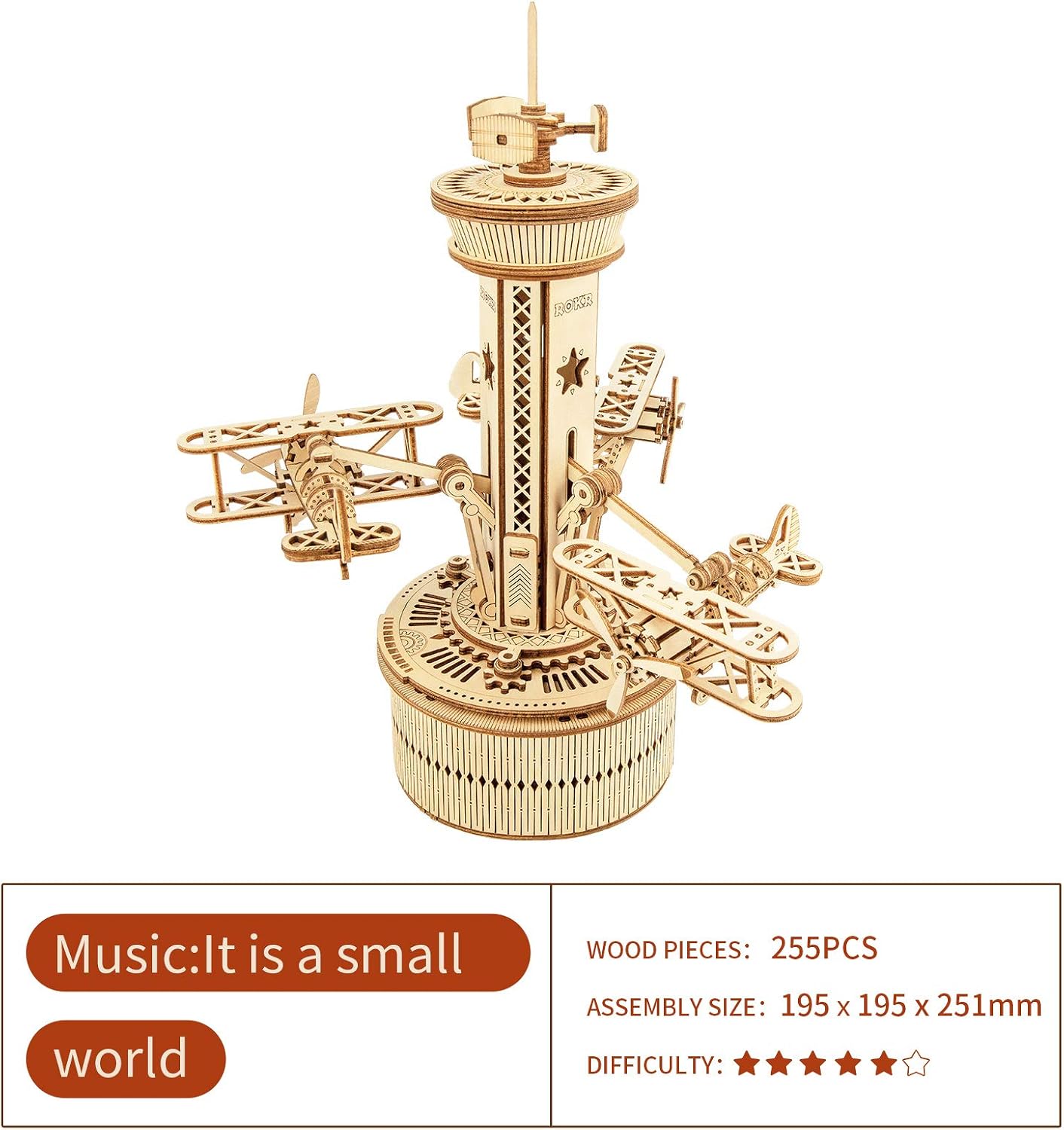 Thumbnail 6 de ROKR Airplane Control Tower wooden model