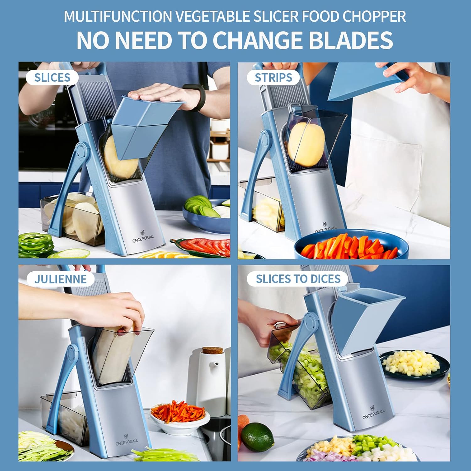 Thumbnail 6 de ONCE FOR ALL Upgrade Safe Mandoline Slicer Plus, Adjustable 1️⃣ 🥒