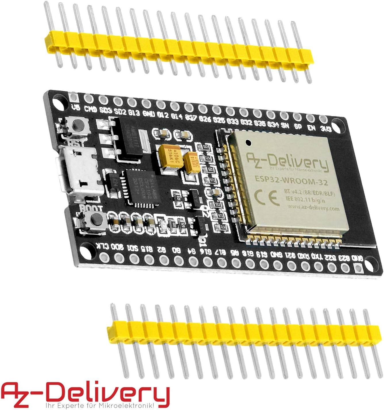 Thumbnail 6 de AZDelivery ESP32 Dev Kit C (Non soudé) Wi‑Fi NodeMCU avec CP2102, compatible Arduino