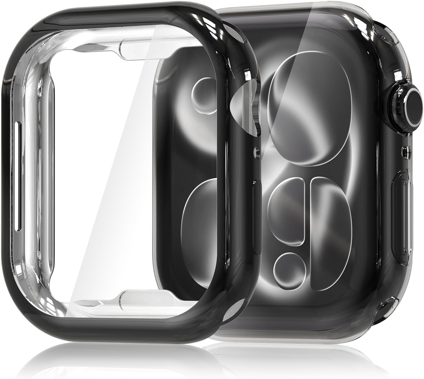 Thumbnail 5 de Hianjoo 2-Pack TPU screen protectors for Apple Watch Series 11/10 (42mm) with clear/rose pink bumper case