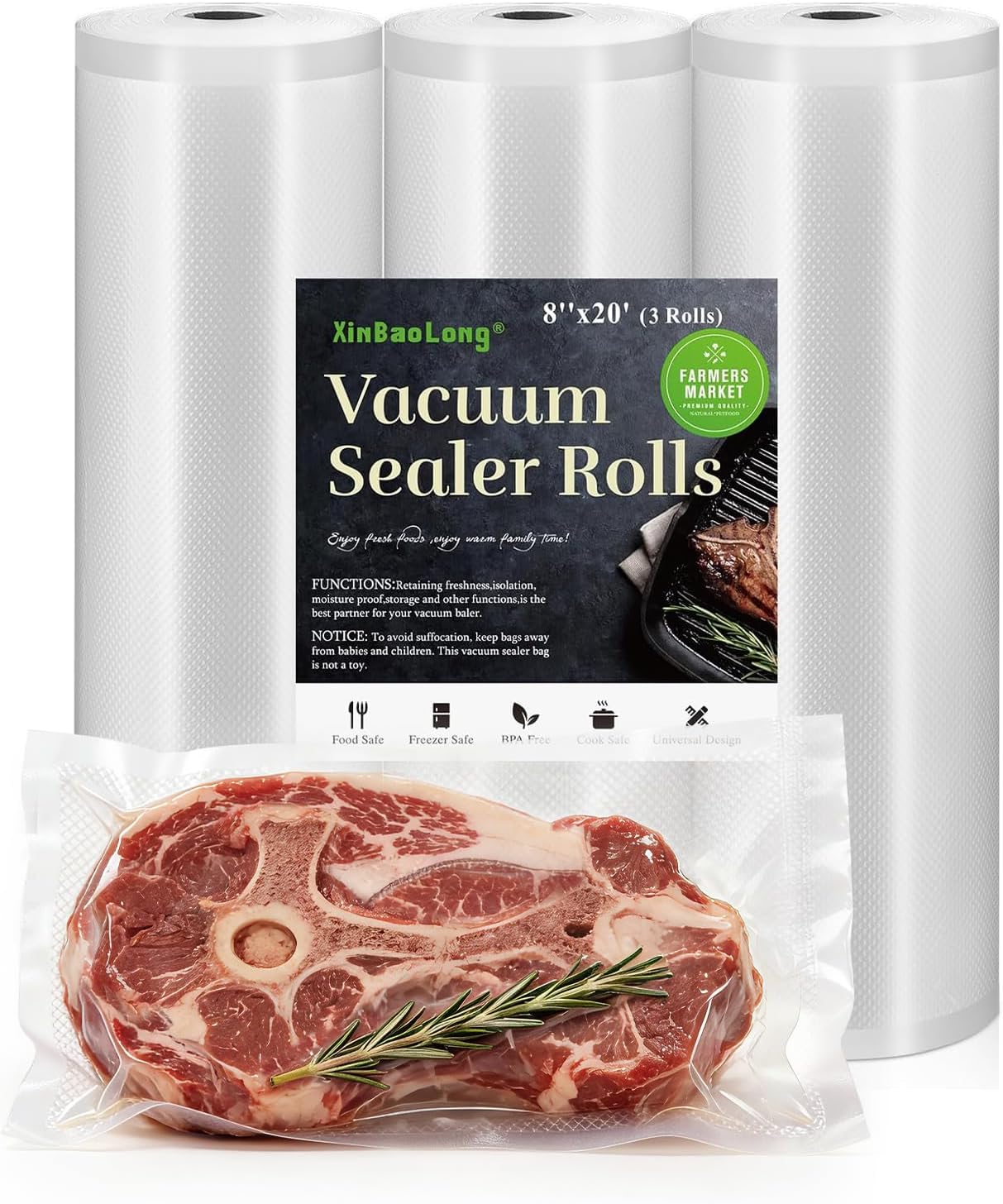 Thumbnail 6 de Vacuum Sealer Bags For Food 6-Pack 11" x 20' rolls