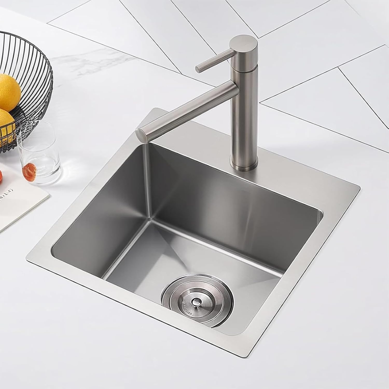 Thumbnail 1 de KINGO HOME KH-YJS1515S 15-Inch Drop-In Bar Sink, 16-Gauge Stainless Steel