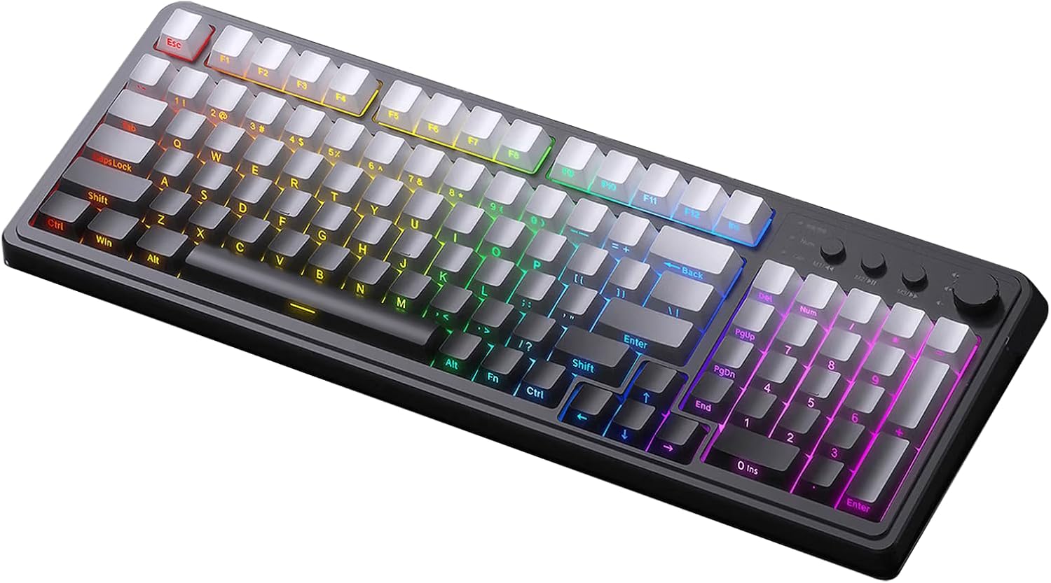 Detalle de AULA S99 Gaming Keyboard: Wireless 96% Keyboard with Rotary Knob, Macro Keys and Numeric Pad (Black)