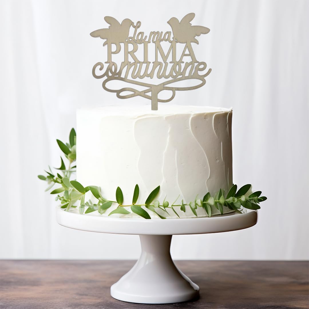 Thumbnail 2 de Decorazione per Torta Prima Comunione in Legno con Supporto, 18 x 15 cm