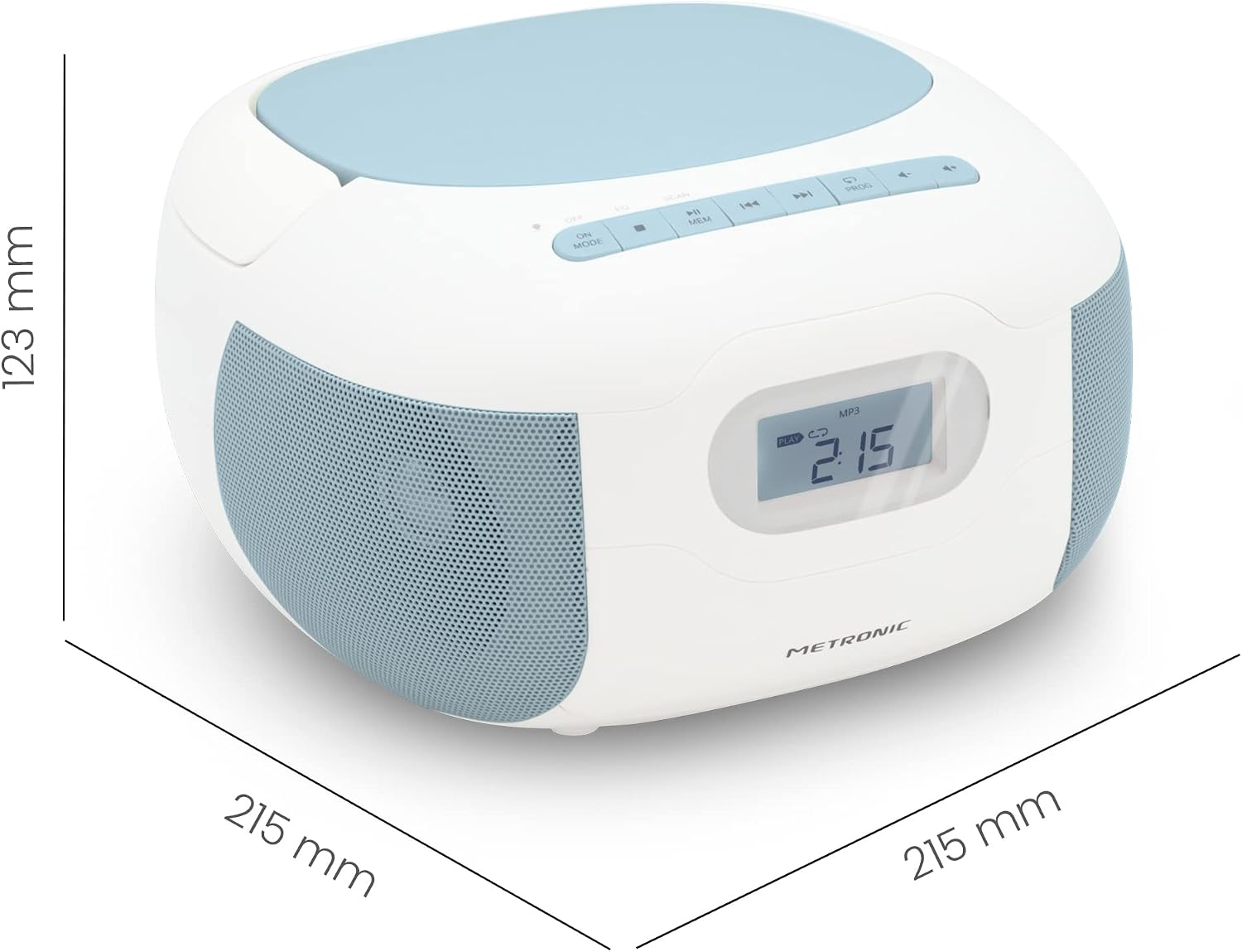 Detalle 2 de Metronic Himmelsk 477187 bärbar CD-radio med Bluetooth, USB och FM
