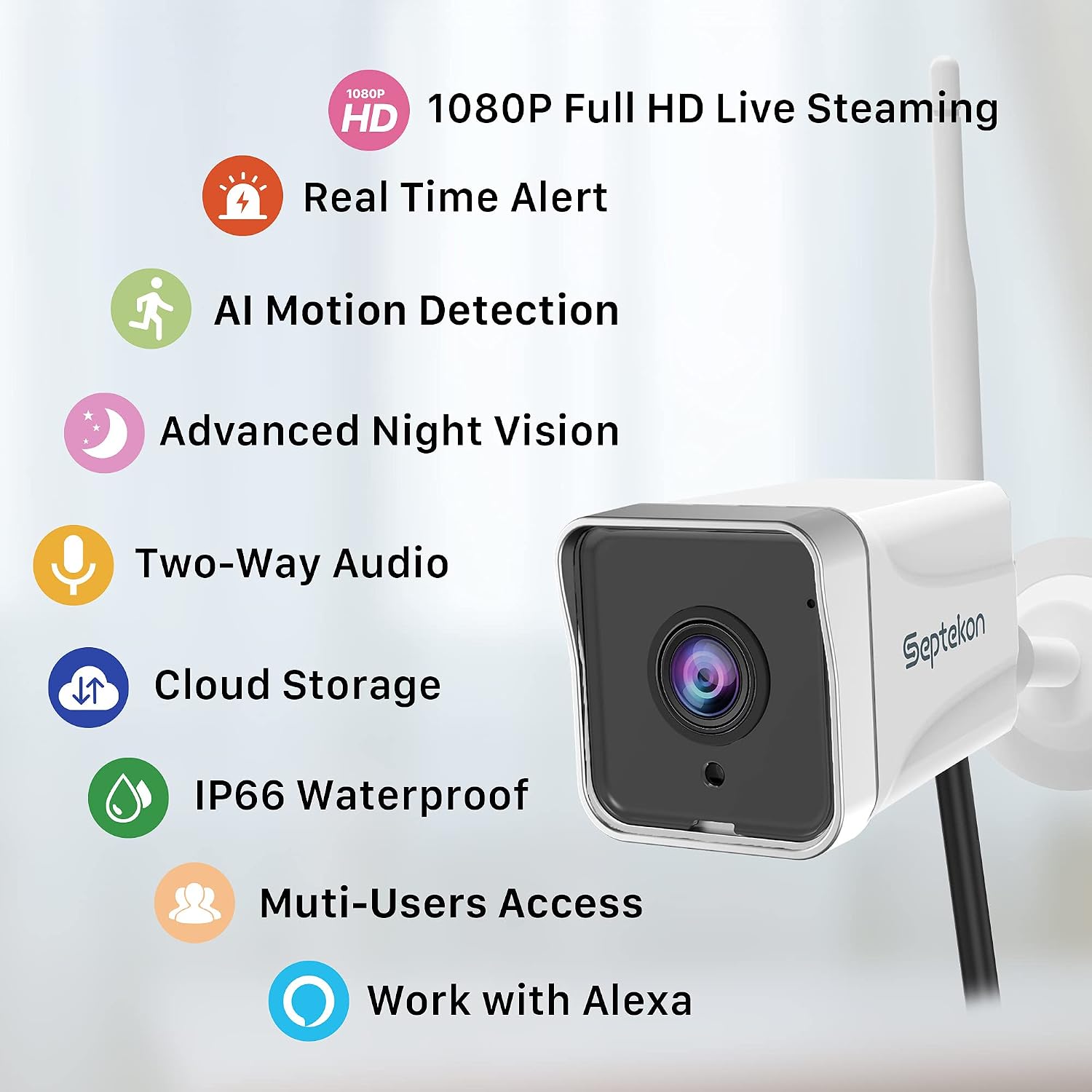 Thumbnail 1 de Septekon S50 2K Outdoor Security Camera