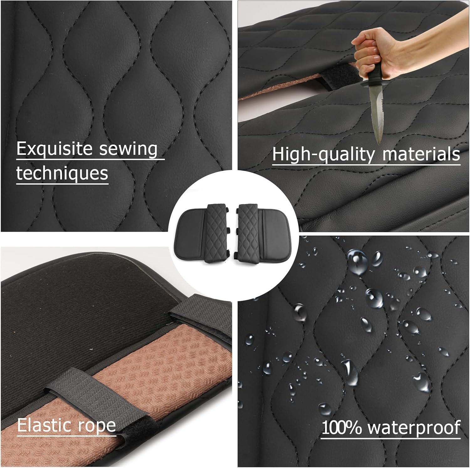 Detalle 2 de LUWU Leather Armrest Pad for Mercedes-Benz A-Class W177 / GLA H247 / CLA C118 / EQA (2023–2024) – Practical Interior Accessory
