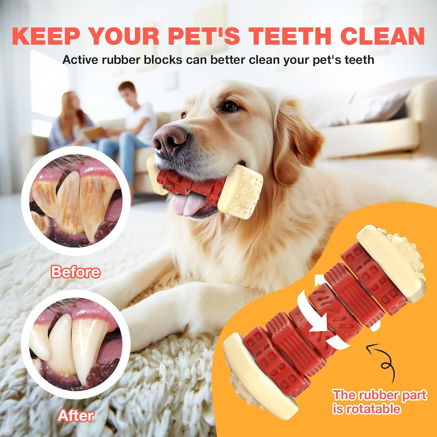 Thumbnail 4 de RUXAN Indestructible Dog Toys for Aggressive Chewers – Large/Medium Breeds (15 x 7 x 5.5 cm)