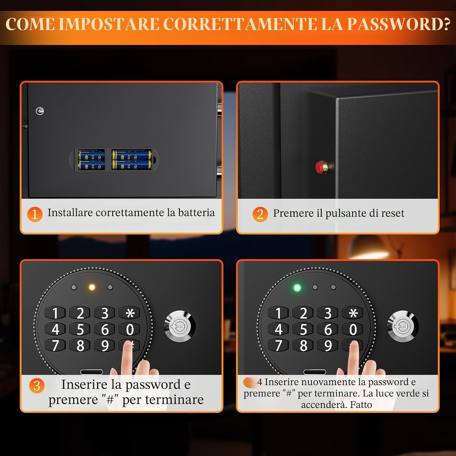 Detalle de WASJOYE 25L Cassaforte con Chiave: Sicurezza modulare per casa e ufficio