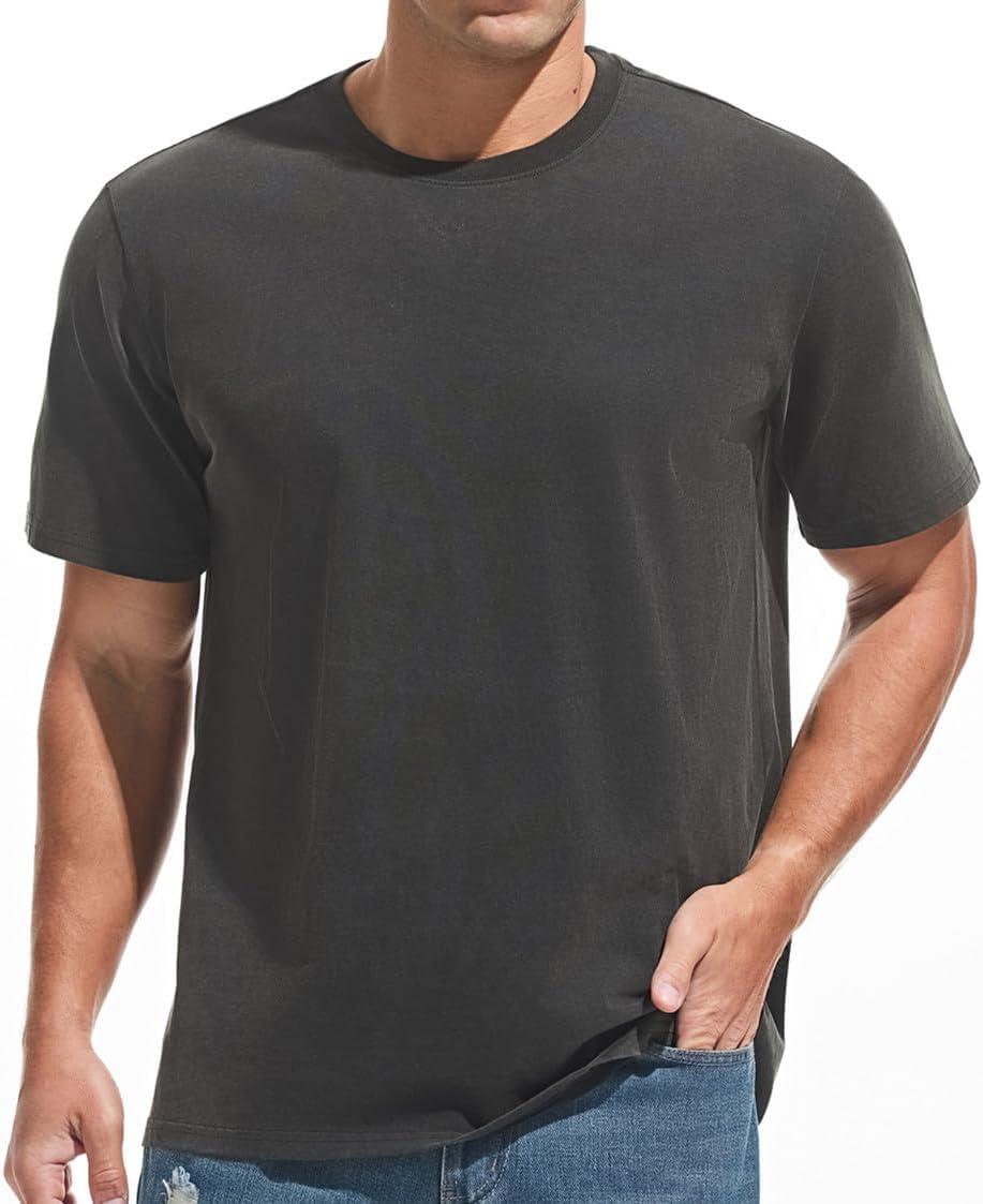 Detalle de Herren Dick T-Shirt 100% Baumwolle Heavyweight 250g/m² – Stone Washed, Regular Fit, Kurzarm