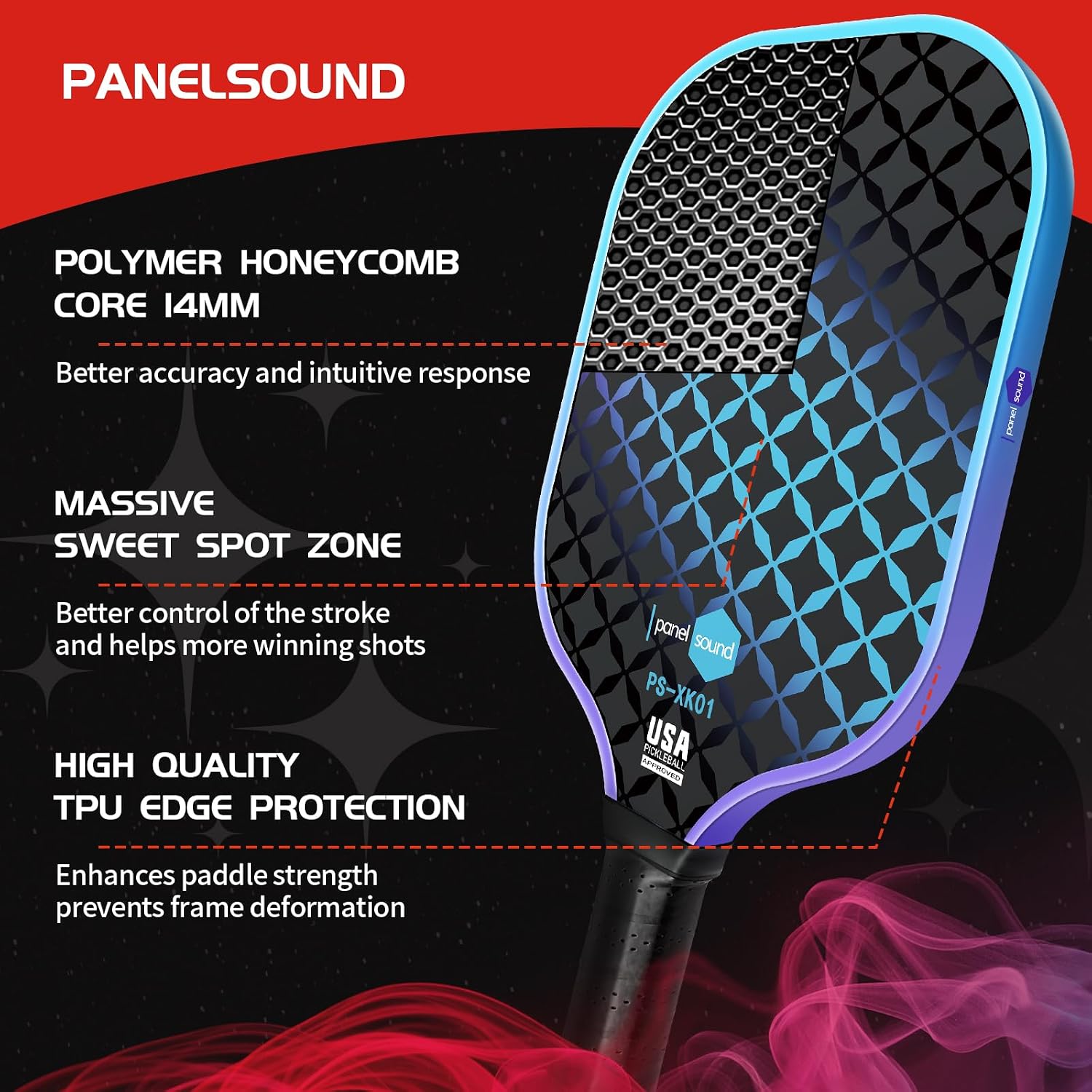 Thumbnail 1 de Panel Sound Fiberglass Pickleball Paddle Set of 4, USAPA Approved