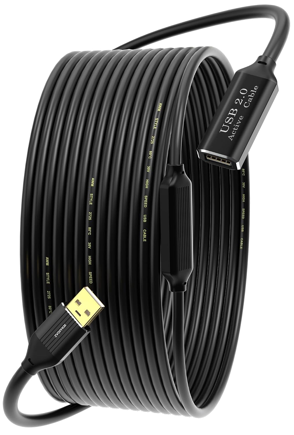 Detalle de ZVOIYKM Active USB 2.0 Extension Cable 20m (65ft) with Built-in Repeater