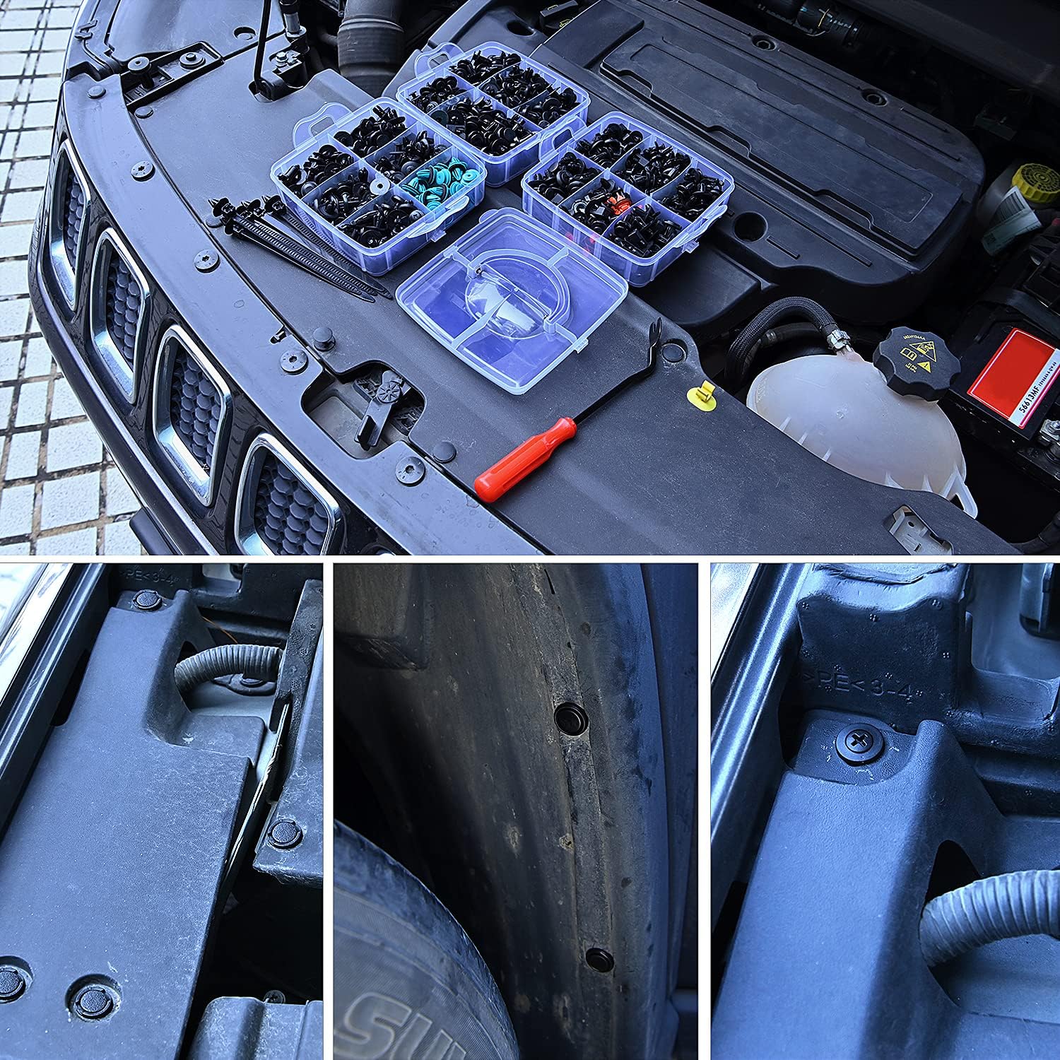 Thumbnail 6 de GOOACC 680-Piece Car Push Retainer Clips & Auto Fasteners Assortment Kit (Nylon Bumper & Fender Rivets)