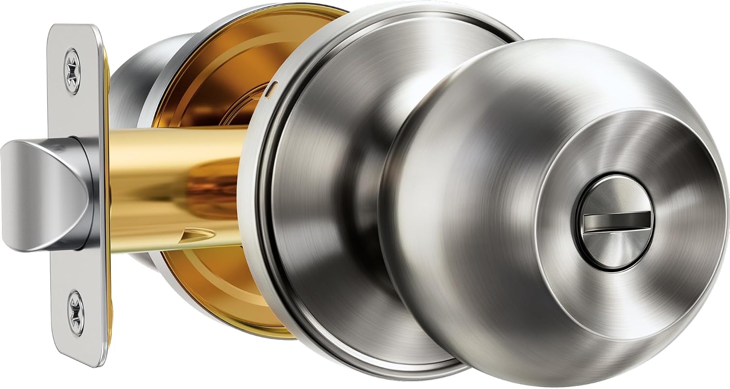 Detalle de Veise Privacy Door Knob in Satin Nickel