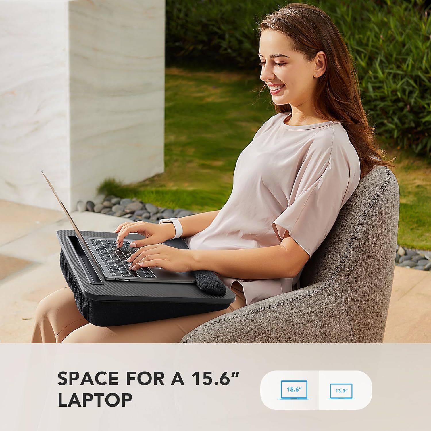 Detalle de HUANUO HNLD12B Lap Desk with Cushion, Fits Laptops up to 15.6 Inches