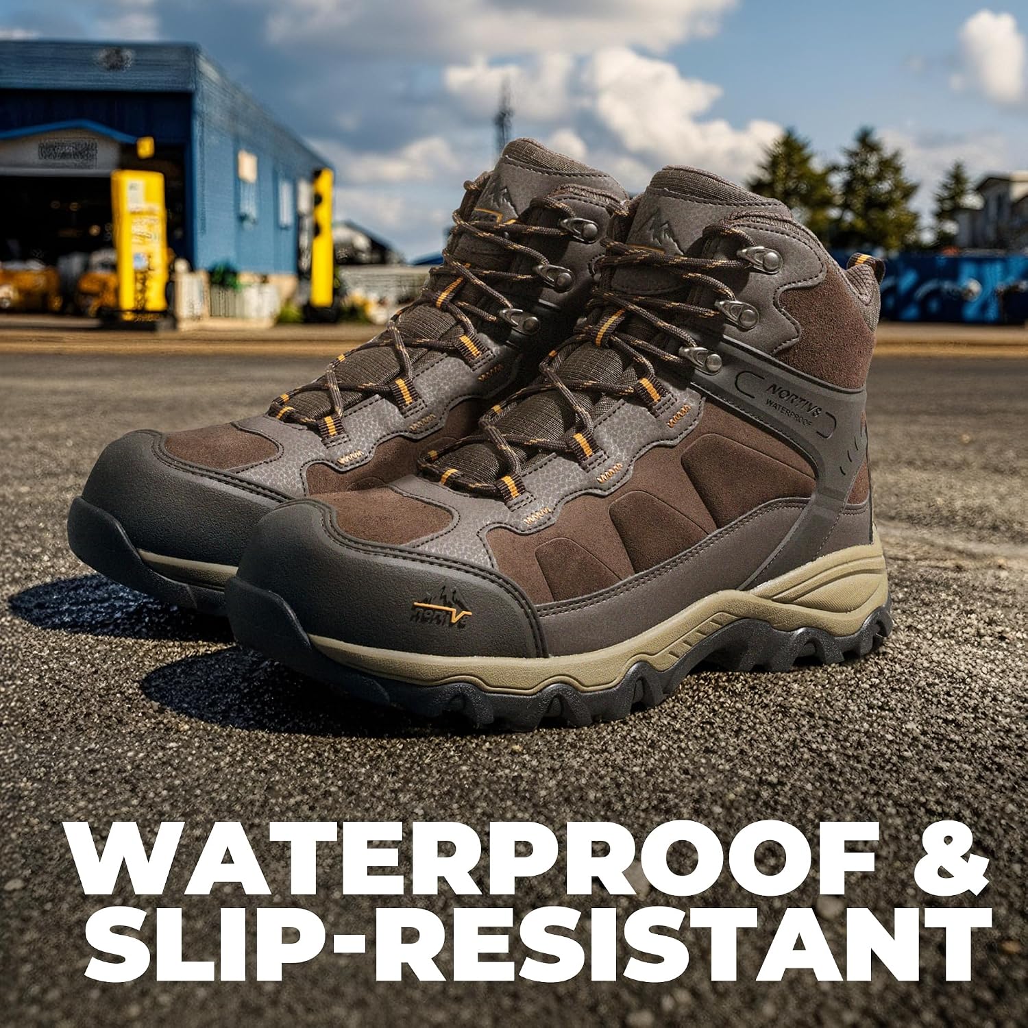 Thumbnail 6 de NORTIV 8 Paladin-Steel Waterproof Steel Toe Work Boots with Lug Outsole