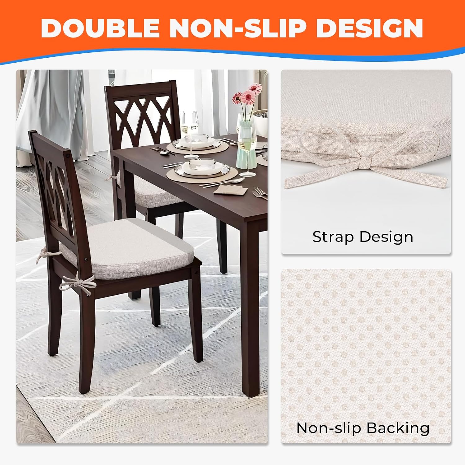 Thumbnail 6 de Sunsleek D-Shaped Dining Chair Cushions 17" 🍽