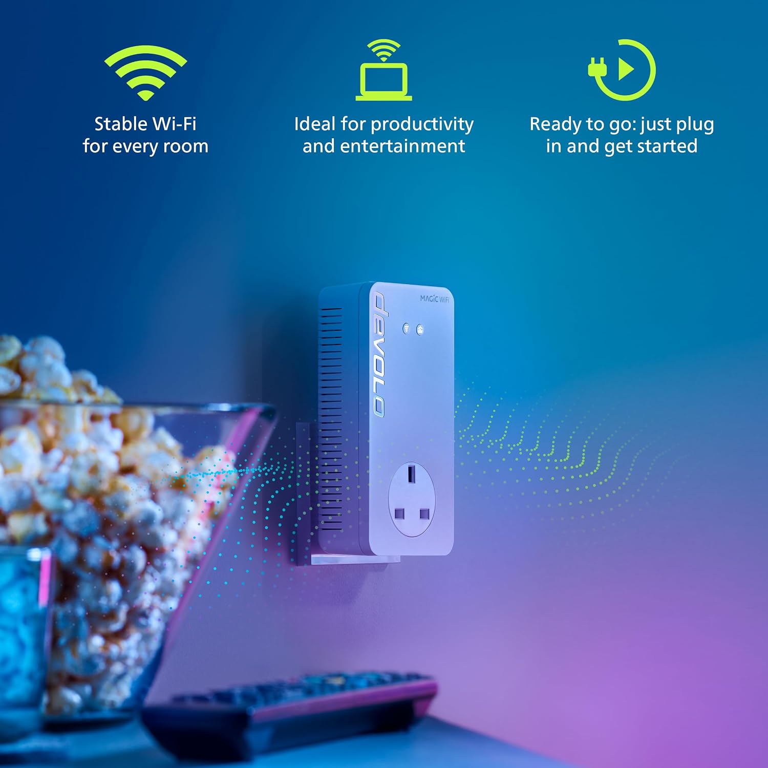 Detalle 2 de devolo Magic 2 WiFi 6 next Starter Kit (Wi‑Fi Powerline) with Mesh Wi‑Fi and 2x Gigabit Ethernet
