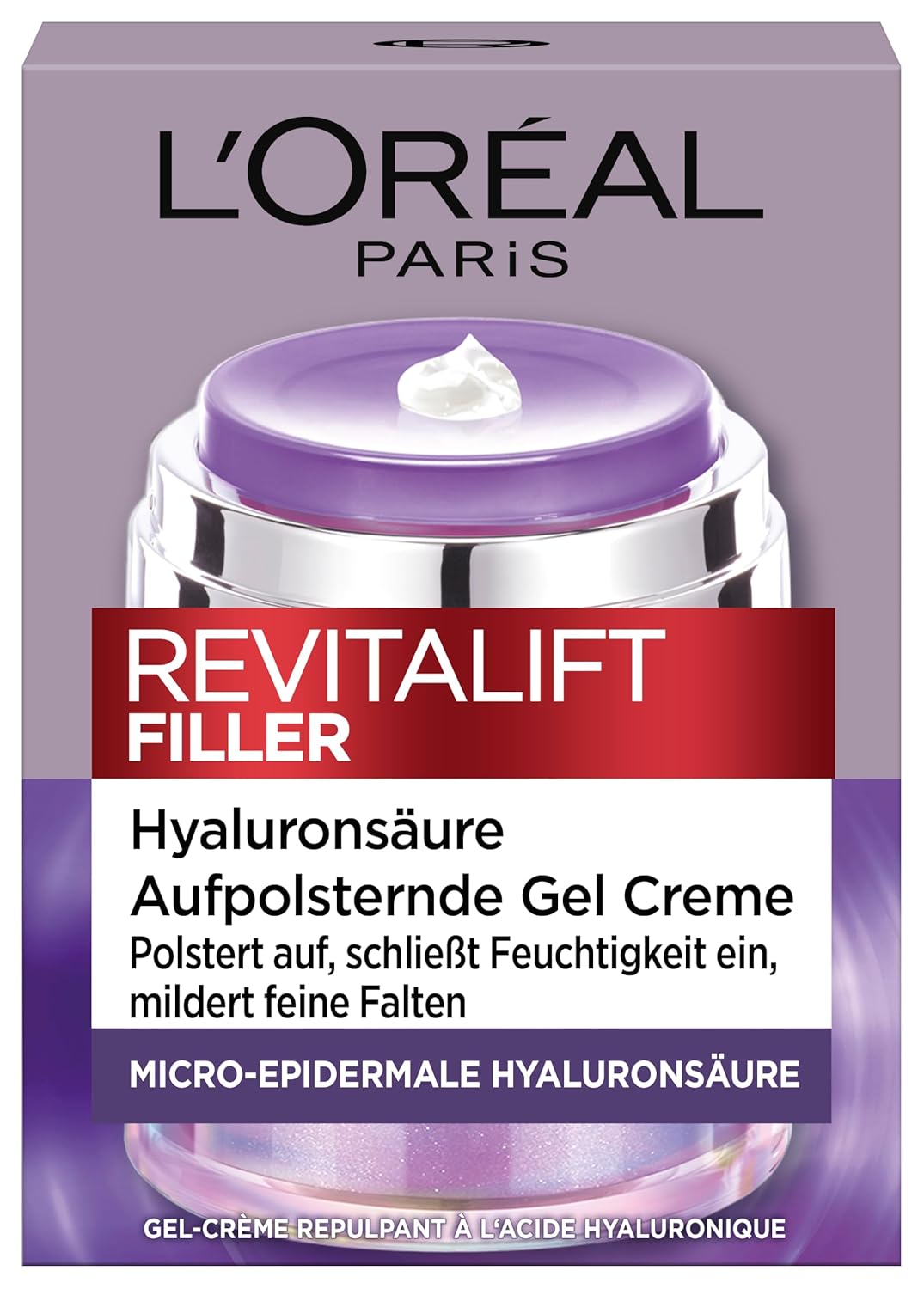 Detalle de L'Oréal Paris Revitalift Filler Gel-Creme – Aufpolsternde Feuchtigkeitspflege, 50 ml