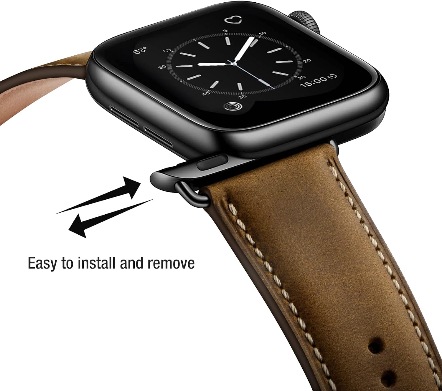 Detalle 2 de WFEAGL Leather Strap for Apple Watch 44-49mm